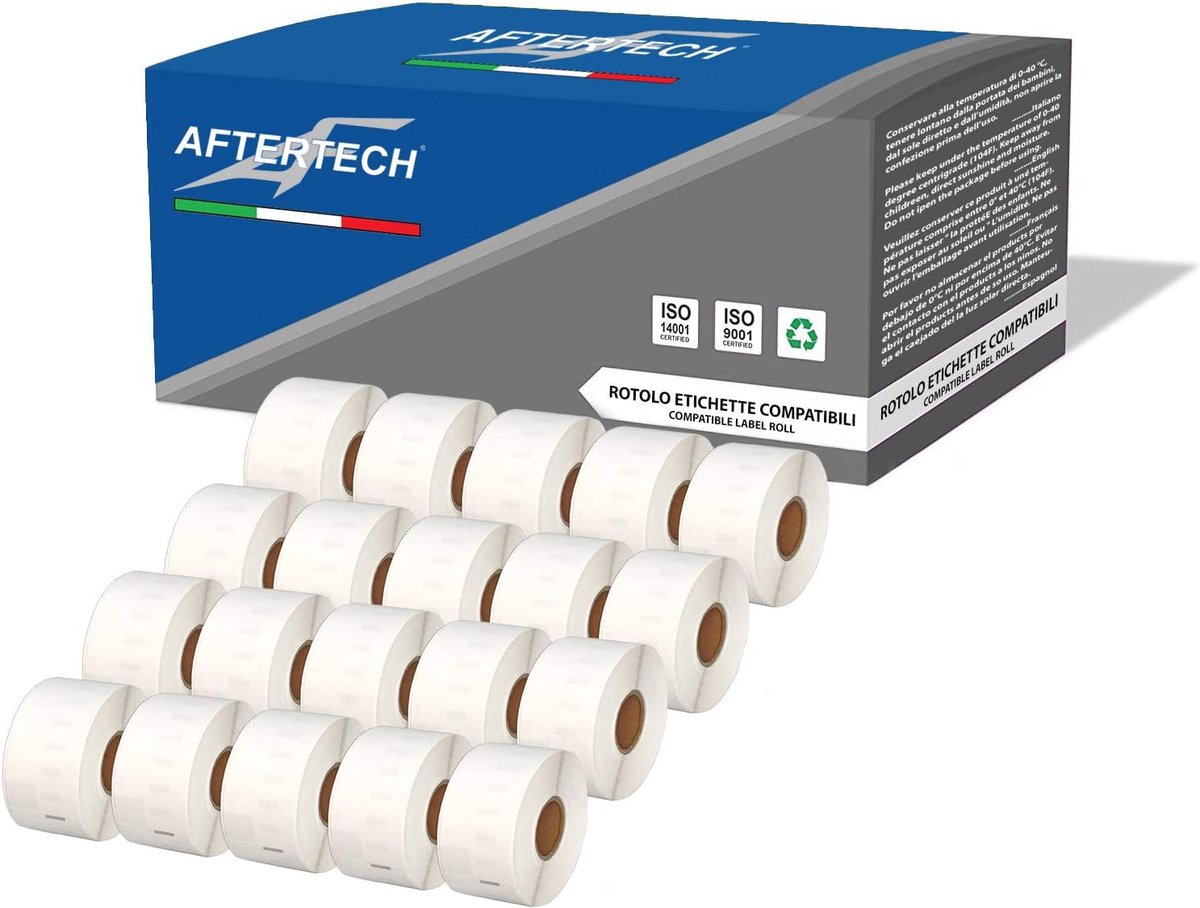 SnelShoppen - 5200 Zelfklevende Labels 36x89 mm - Compatibel met Dymo LabelWriter - 20 Rollen - Zwart op Wit - Permanent Hechting - Voor Kantoor, Orga