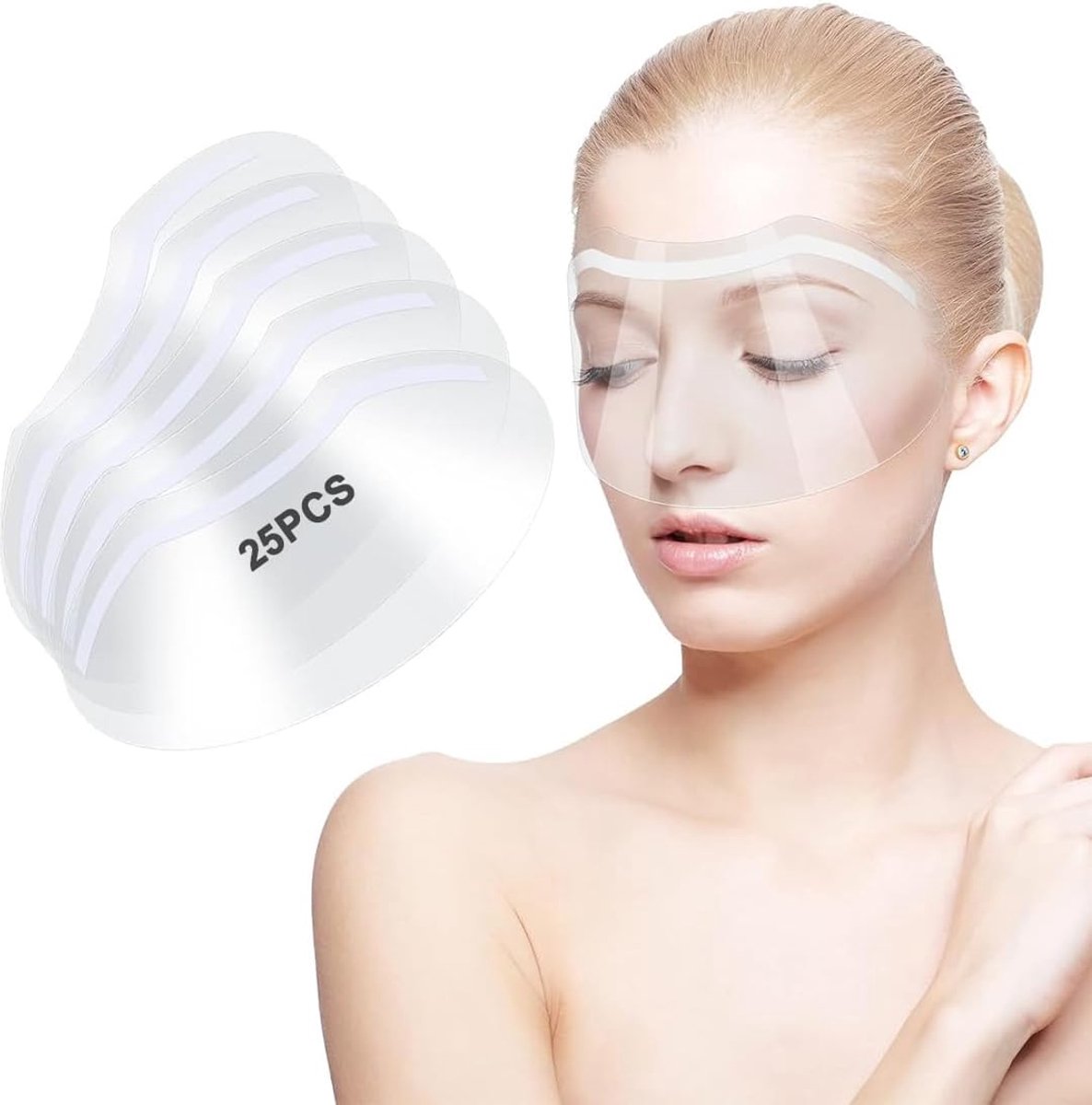 SnelShoppen - Set van 25 Douche Screens, Beschermende Vizoren voor het Gezicht, Transparante Oogbescherming, Anti-Fog voor Hairstyling, Kapsels, Haarv