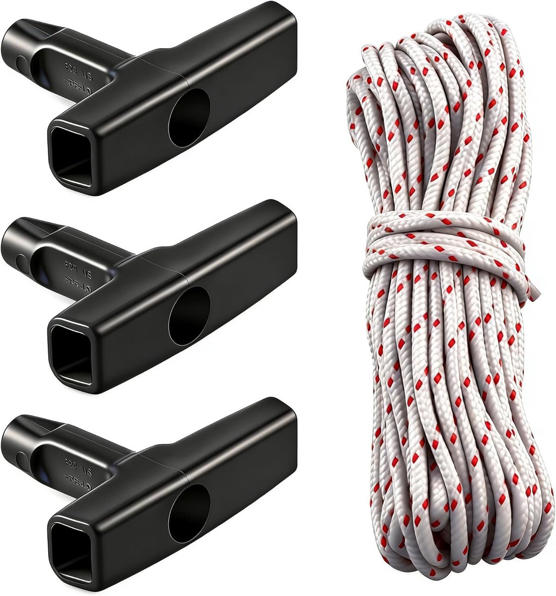 SnelShoppen - Starter kabel 10 m, trekkoord met 4 mm diameter, 3 starthandgrepen, geschikt voor grasmaaiers, kettingzagen, trimmers, bosmaaiers en heg