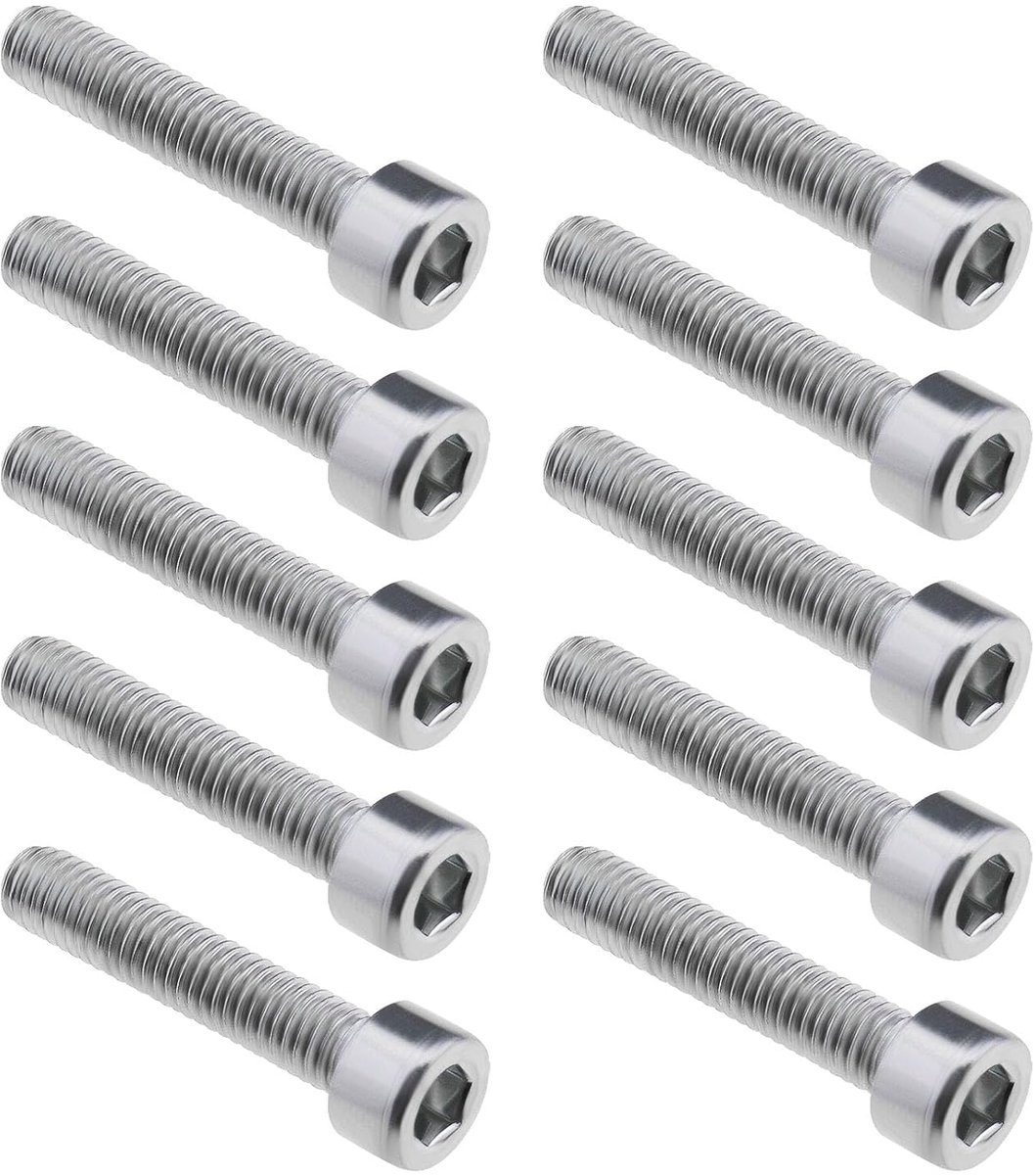 SnelShoppen - 10 Stuks M5x25mm Torx Schroeven voor Snijmachines, Universele Draad, Roestvrij en Duurzaam, Geschikt voor Diverse Toepassingen, Zilver