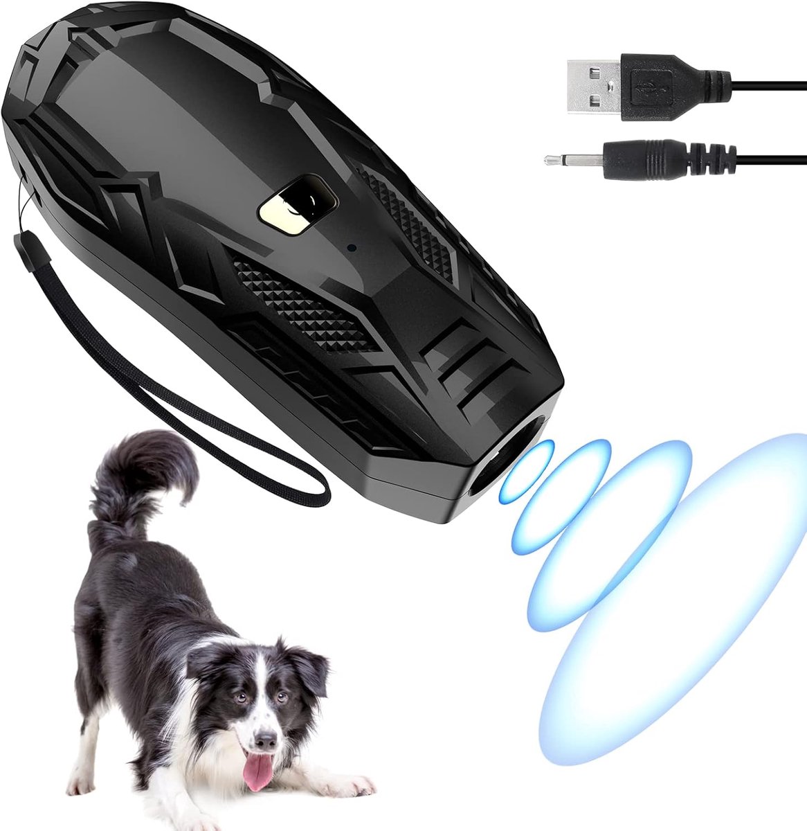 SnelShoppen - Handheld Anti-Barking Device - Ultrasonic Hondentraining met Dual Frequency - Effectieve Stop Dog Barking Tot 5 Meter - Geschikt voor Bi
