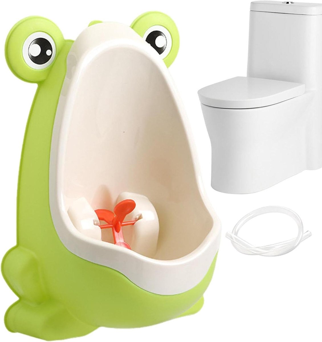 Kinder Urinoir Jongens - Potty Training Urinoir - Zelfstandig Plassen Leren - Draaibare Windmolen - 31x20.5x14.5cm - Groen