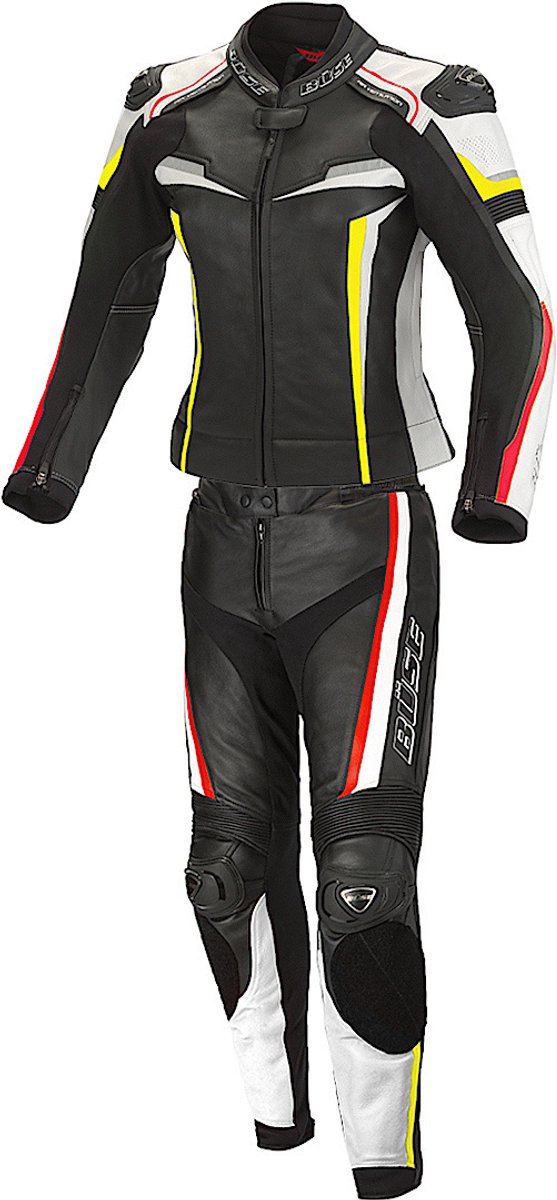 Büse Mille Dames Zwart Rood Geel 2-Delig Motorpak - Racepak