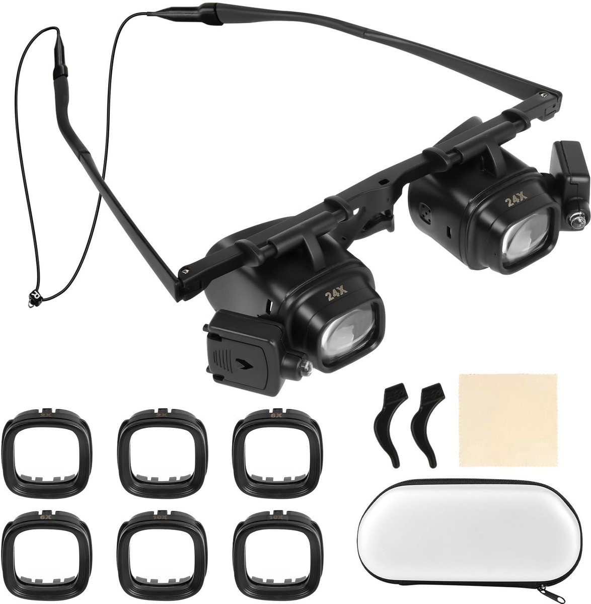 Omgoods - Ainiv Vergrootglazen met Licht en Interchangeable Lenses voor Juweliers
