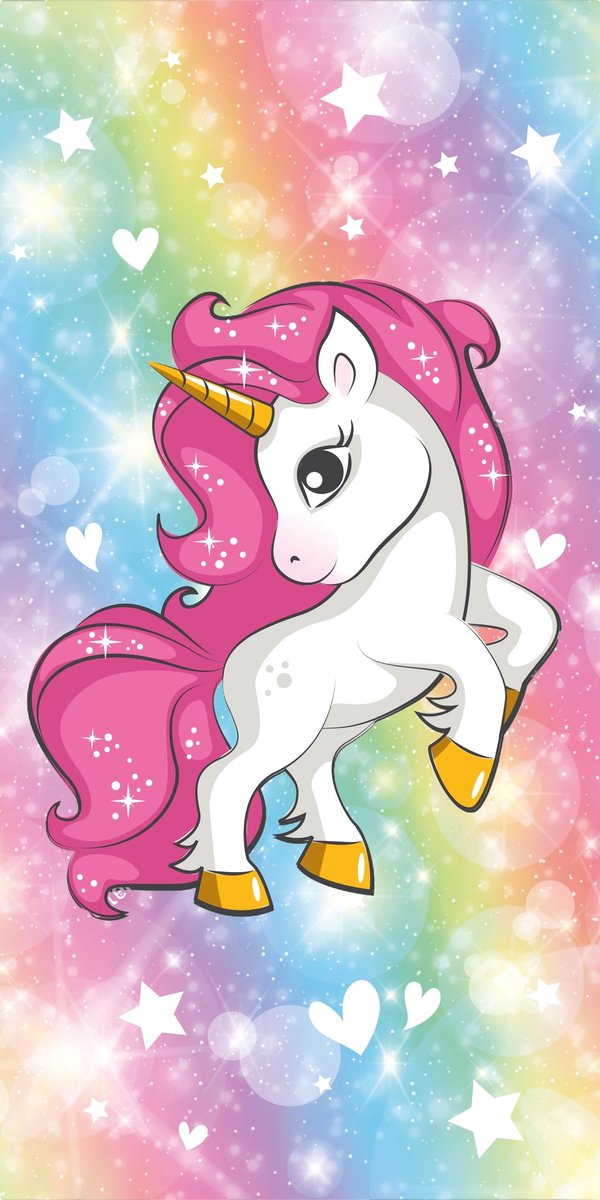Omgoods - Unicorn Handdoek 70x140 cm, 100% Katoen, Zacht en Sneldrogend