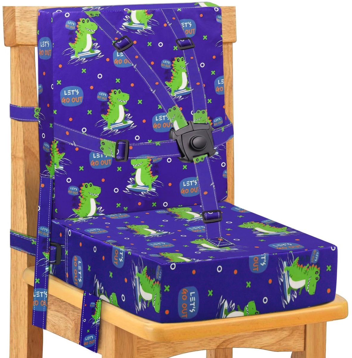 Omgoods - Kinder Booster Stoel met 5-Puntsriem en Waterdichte Bekleding (Blauw, 2 Stuks)
