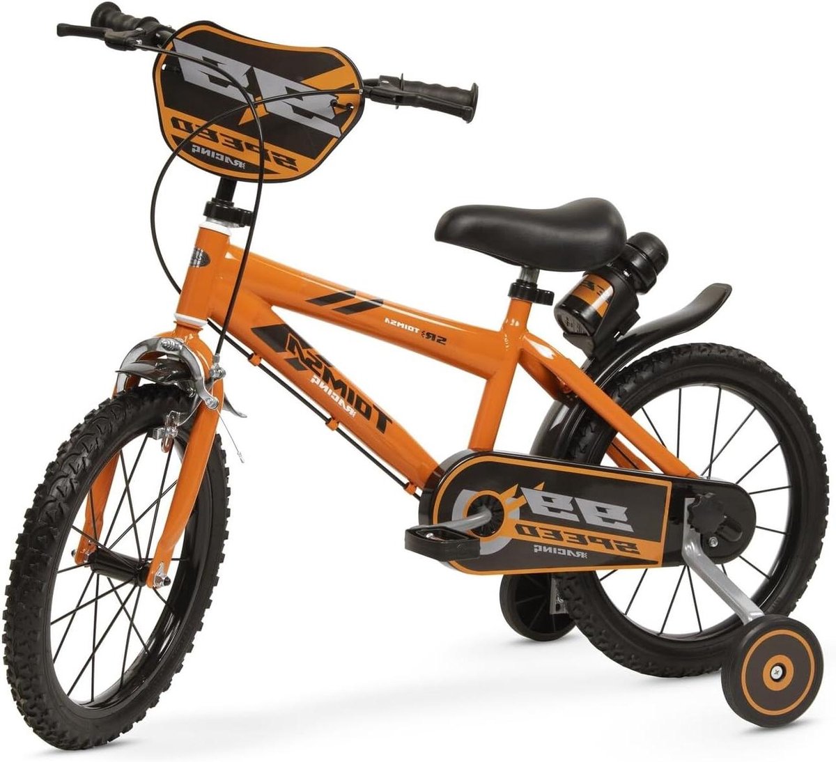 Kinderfiets Loopfiets Peuter Buiten Spelen Stoer Racing Design 16 inch Oranje