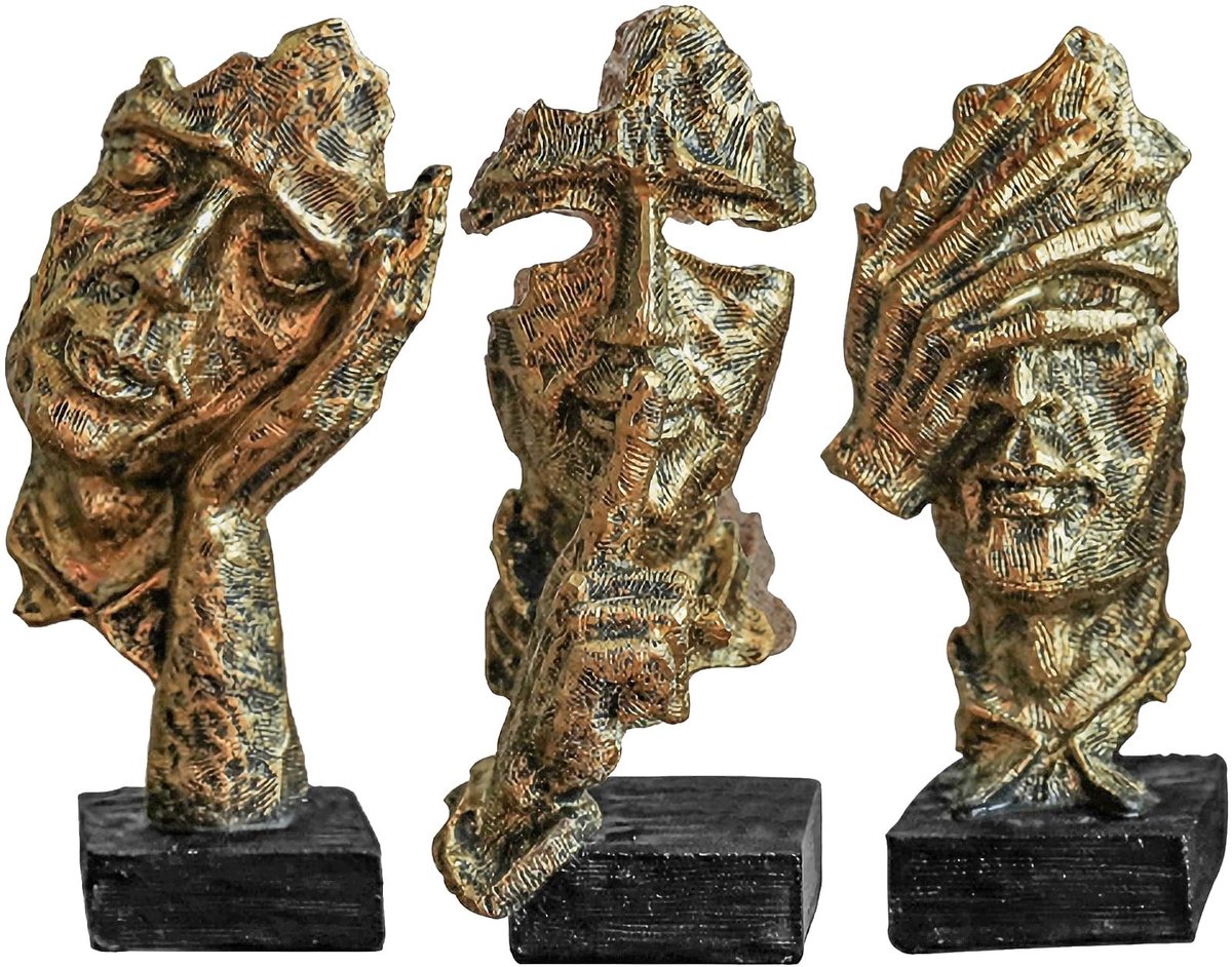 3-delige set Abstracte Denker Beeldjes - Moderne Kunstsculpturen - Voor Woonkamer - Bureau - Boekenkast Decoratie