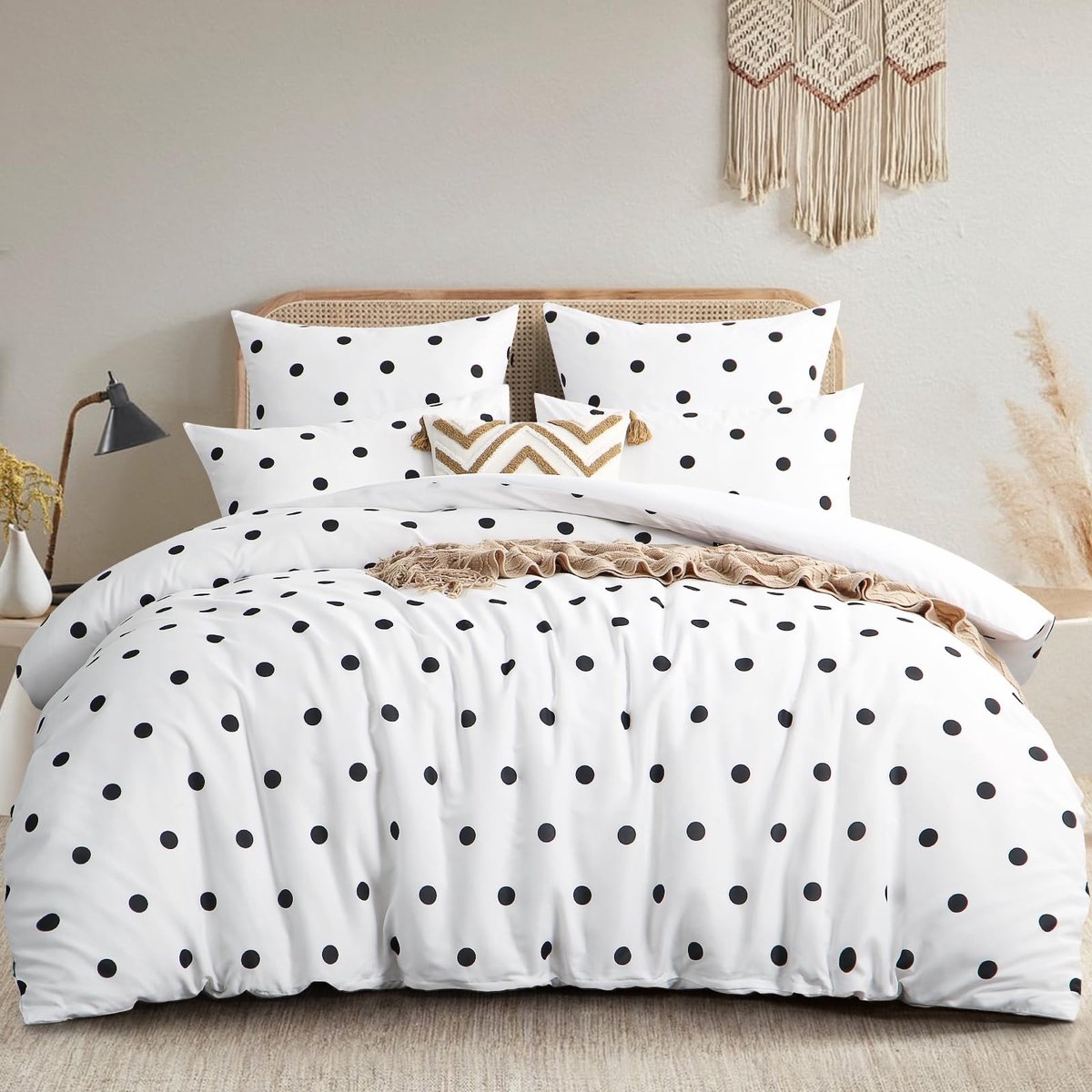 Omgoods - Microvezel Beddenset met Stippen 200x220cm