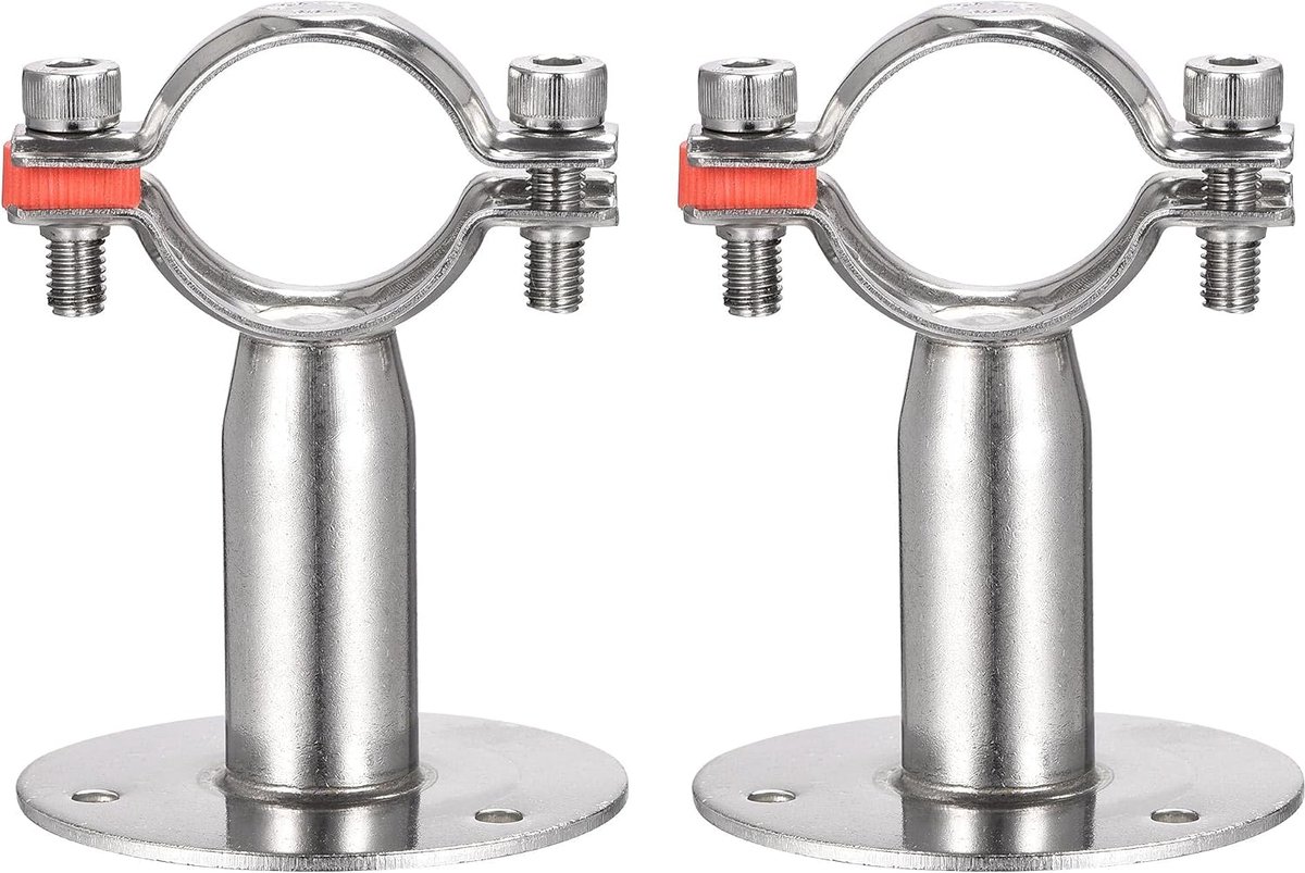 sourcing map Klem, slangklem, clip, kas, afdichting, wandhouder, plafondbuis, 304, roestvrij staal, verstelbaar, buisriem, klem voor 38-40 mm, buis, 2 stuks
