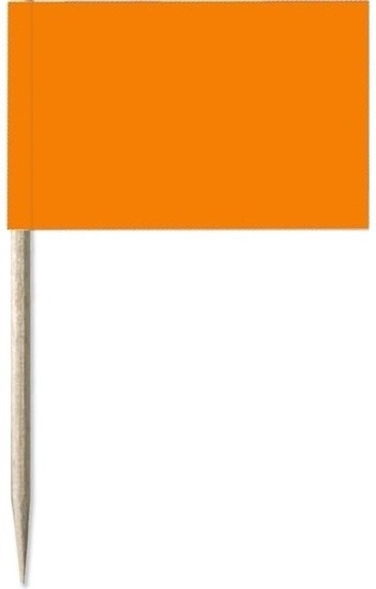 Scoby - Oranje Cocktailprikkers - Feestprikkers met Vlag - 100 Stuks - 6,5CM - Nederland Decoratie