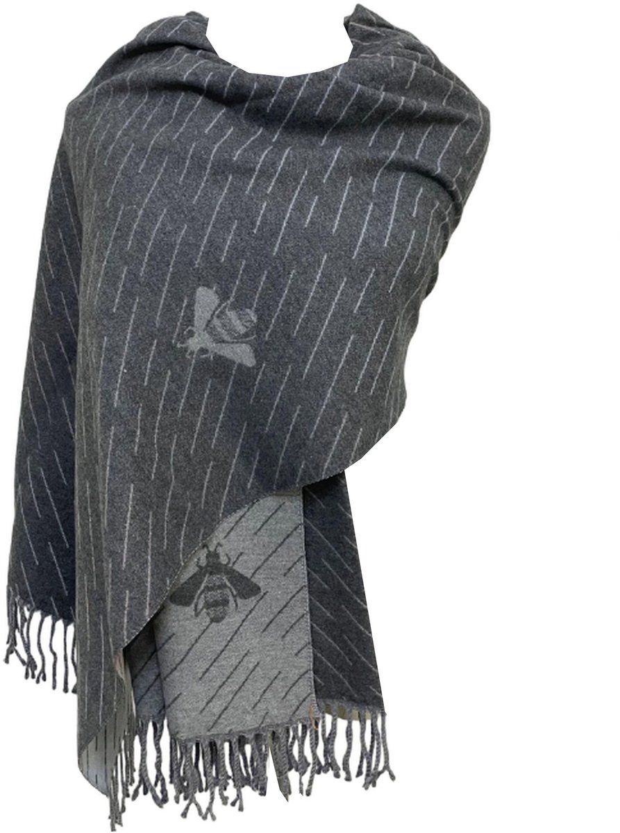 ® Cashmere Textuur Bumble Bees Sjaal voor Herfst en Winter