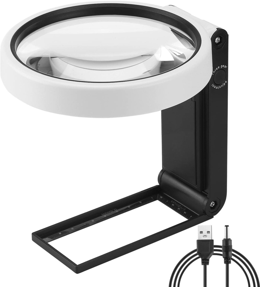 Omgoods - Groot Vergrootglas met Licht - 10x30x Met Houder voor Senioren