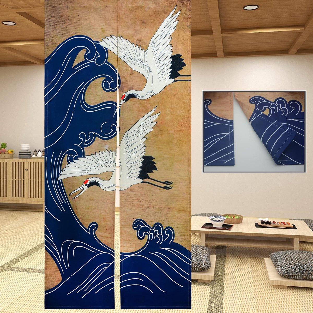 Omgoods - Japanse Stijl Dikke Deur Gordijn - 85 x 180 cm, Dubbelzijdig Geprint