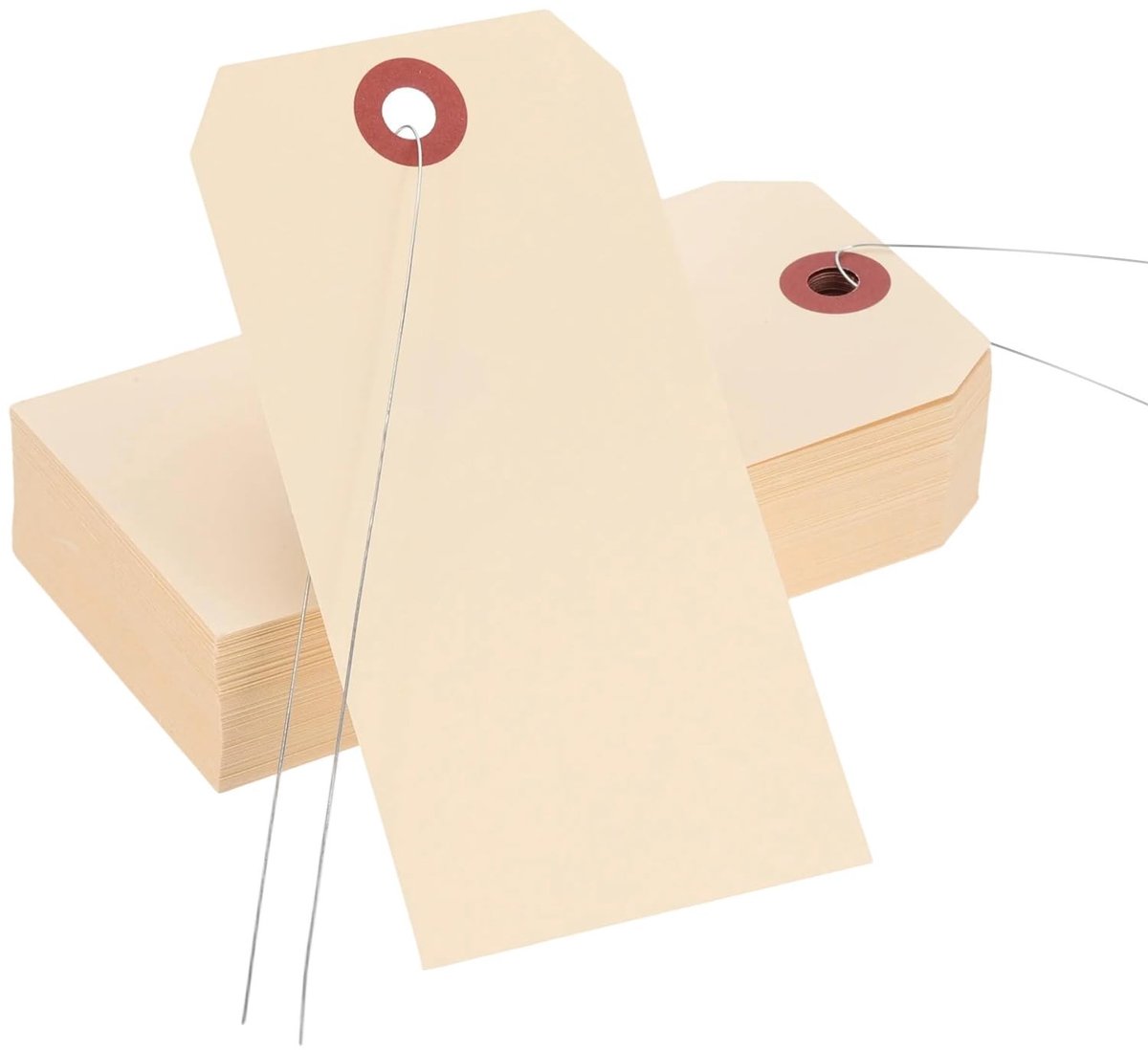 Omgoods - 100 Stuks Lege Verzendlabels met Draad - Manilla Hang Label Tags Lichtgeel