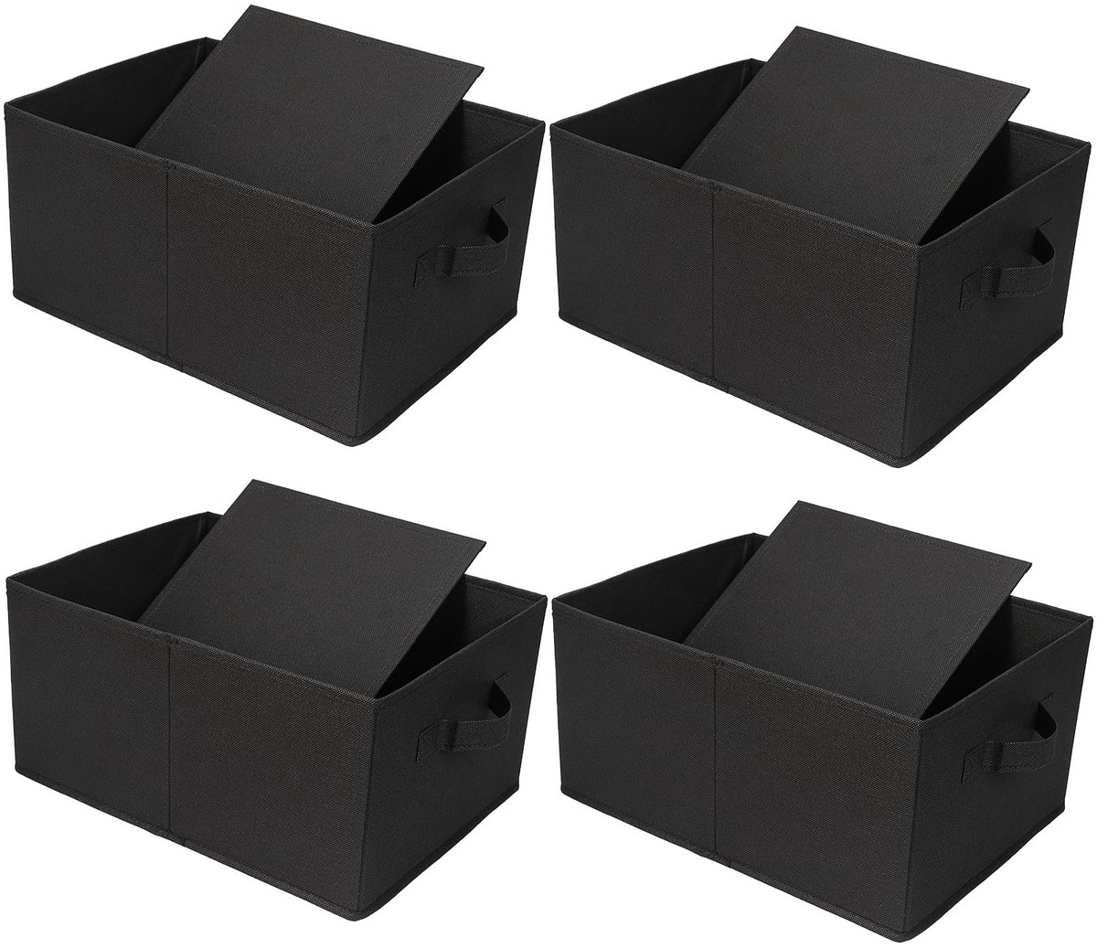 Omgoods - Vouwbare Kleding Organizer - Set van 4 Opbergdozen in Zwart