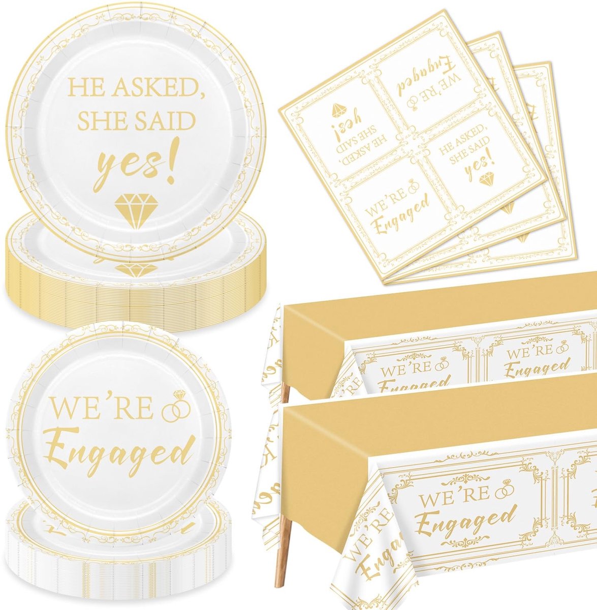 Omgoods - 122 Stukken Verlovingsfeest Decoraties Set - Voor 40 Gasten