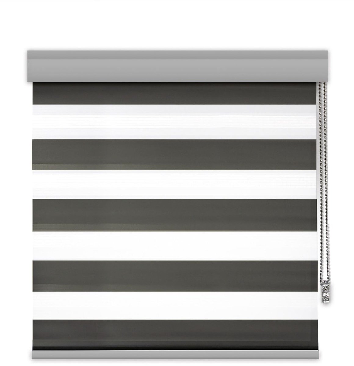 Omgoods - Aluminium Rolgordijn voor Dag en Nacht met Box - Grijs Antraciet - 63 x 250 cm