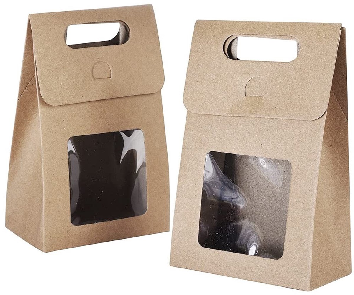 Omgoods - 25 Stuks Papieren Cadeauzakken met Handvat en Venster