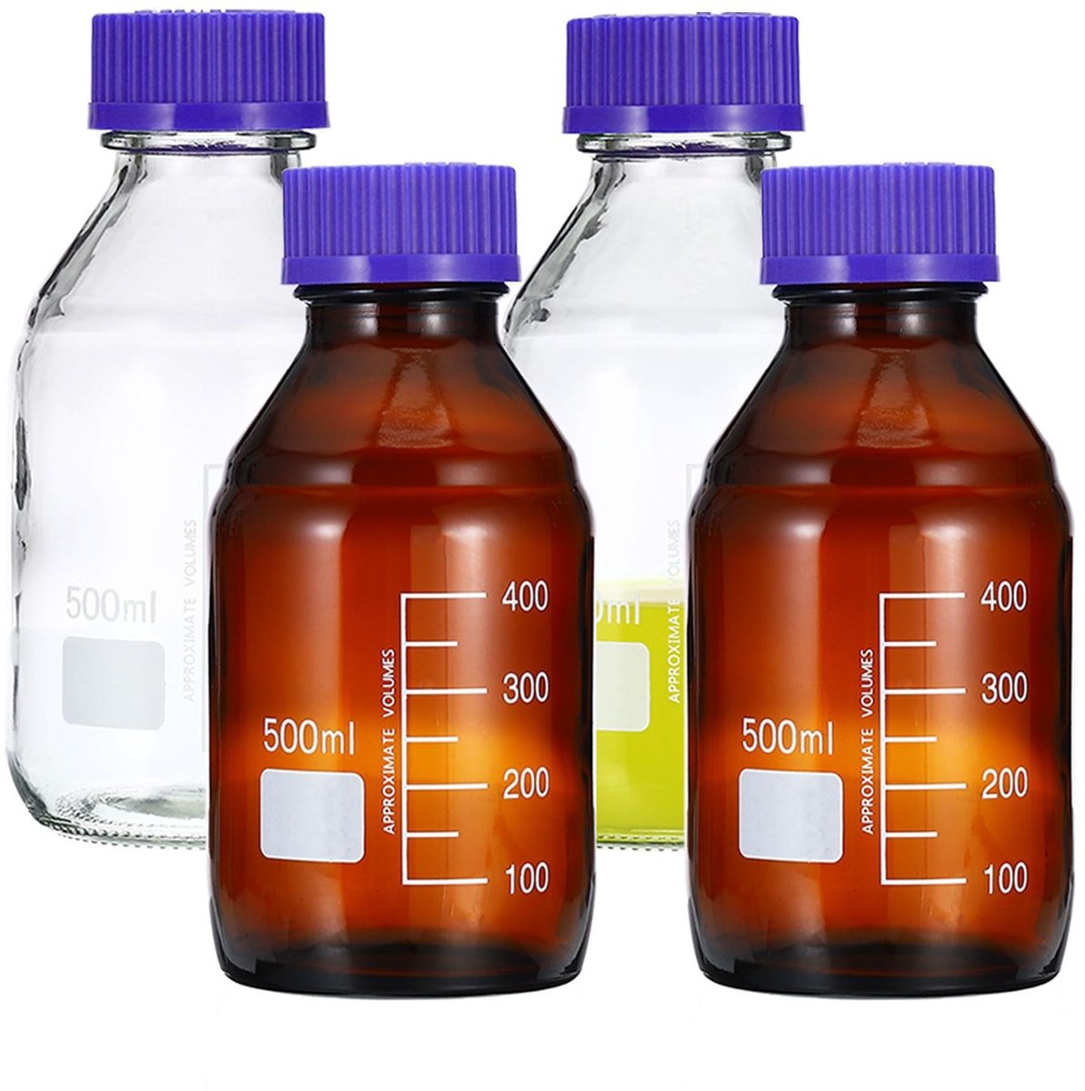 Omgoods - 500 ml Monsterfles Reagens Media - Borosilicaatglas met GL45 Schroefdop