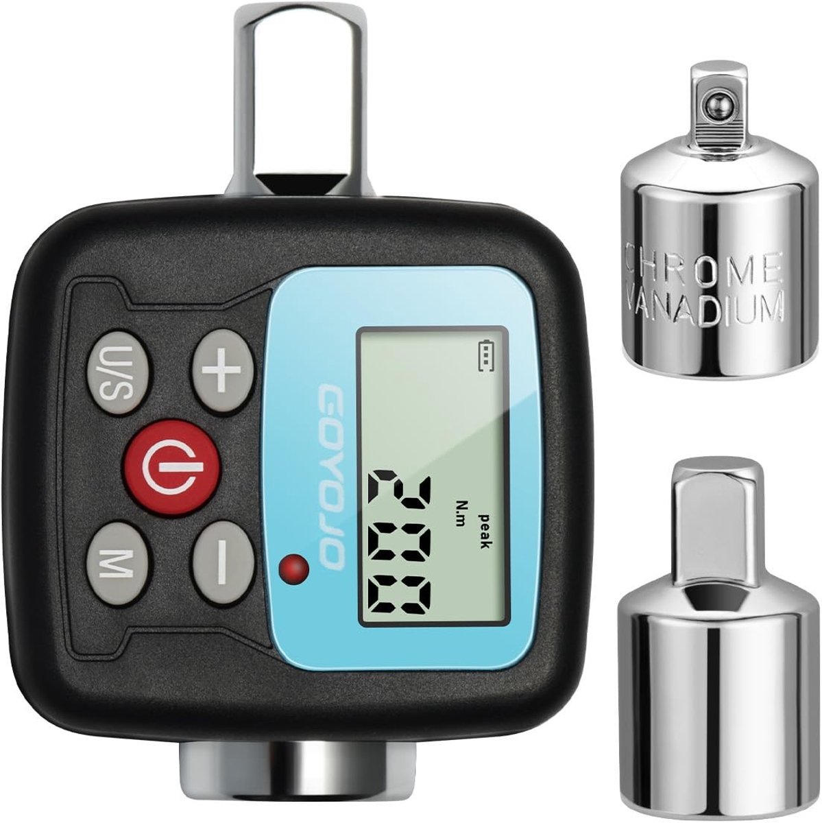 Omgoods - Digitale Momentsleutelset - Torque Wrench met 1/2'', 1/4'' en 3/8'' Adapters