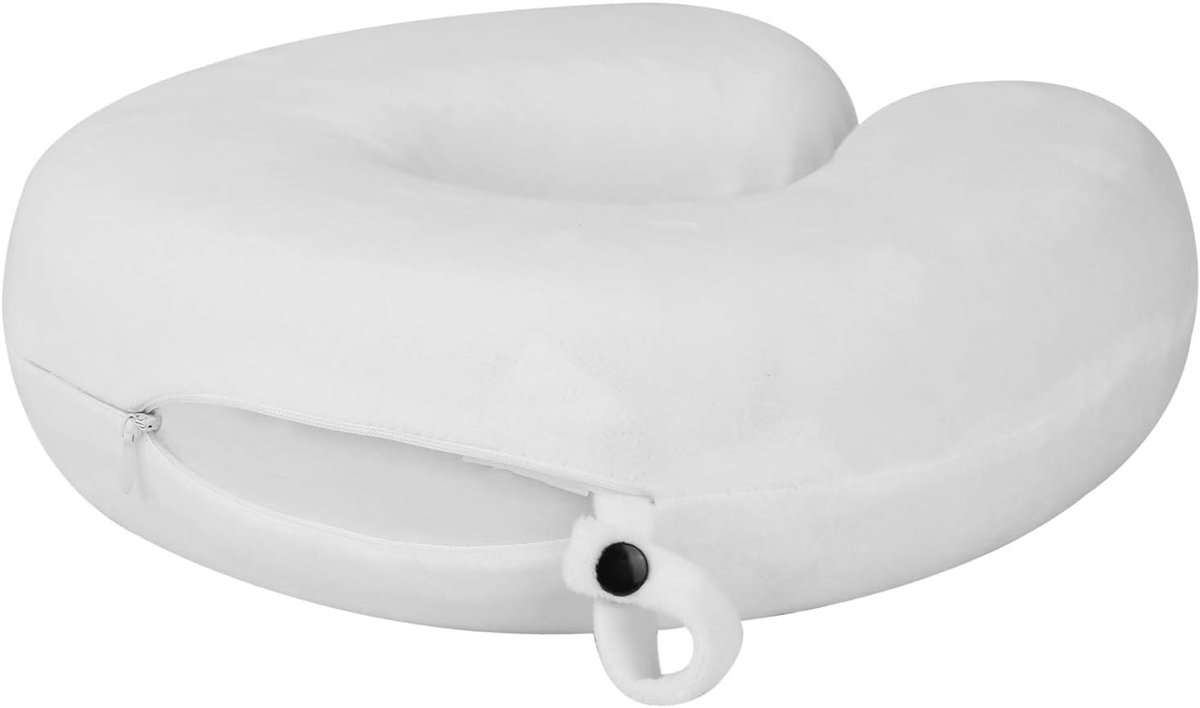 nekkussen met afneembare overtrek – traagschuim – ritssluiting – incl. transportlus – ca. 28 x 28 x 9 cm (l x b x h) – reiskussen – kleur naar keuze.