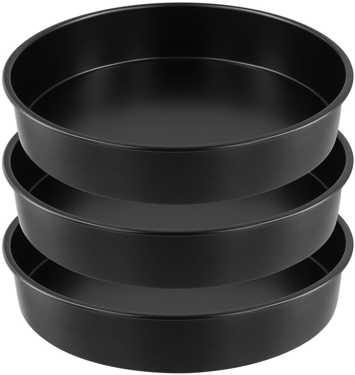 Omgoods - 3 Stuks Carbon Steel Cake Tin - Diepe Ronde Bakvormen voor Taarten en Gebak