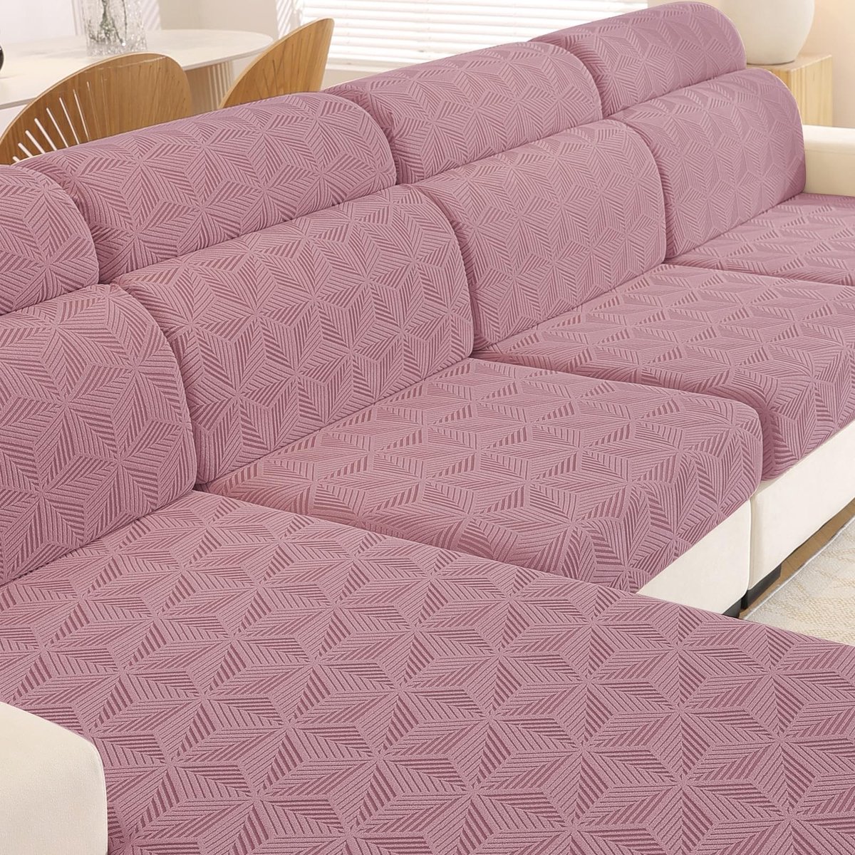 Omgoods - Stretch Sofa Kussenhoes in Pink - Universele Bescherming voor Zitkussens