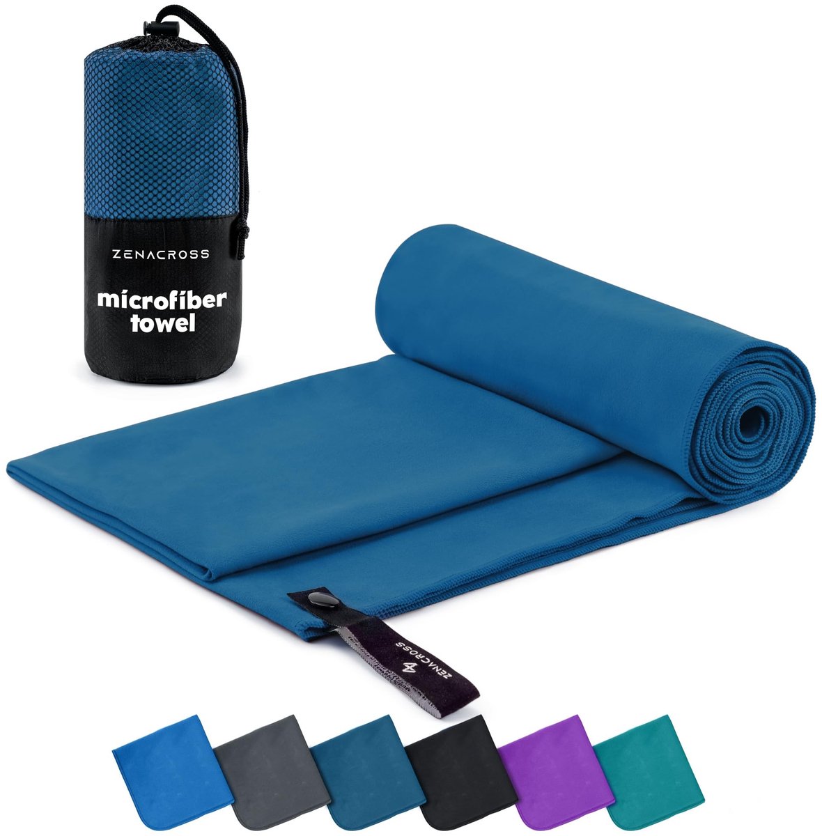 Omgoods - Microvezel Handdoek met Draagtas - Sneldrogend - XL - Marineblauw