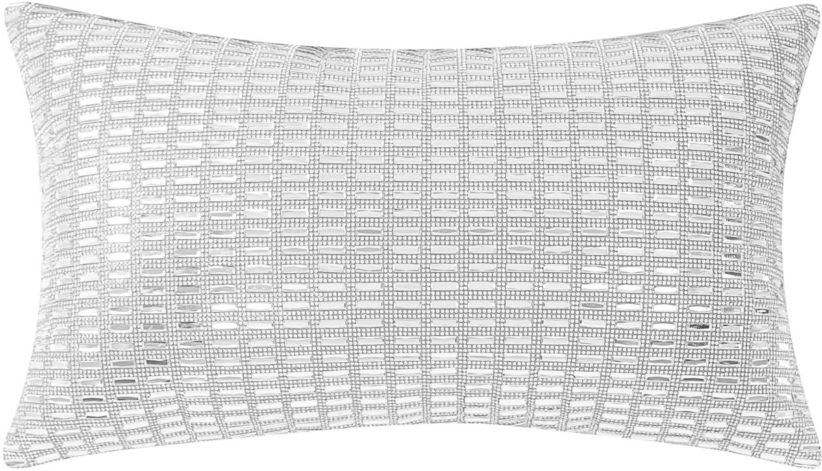 Omgoods - Rhinestone Crystal Glass Kussenhoes - Zacht Grijs Fluwelen Rechthoekige Kussenhoes voor Thuisdecoratie