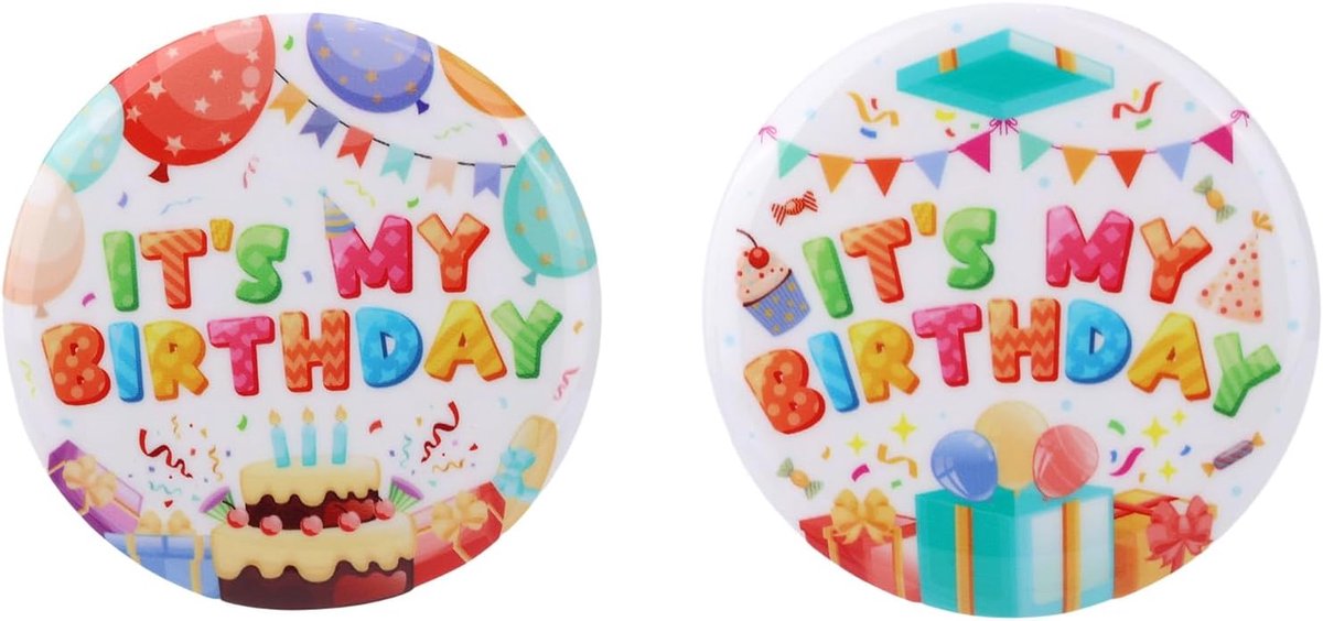 2 Stuks It’s My Birthday Speldjes voor Jongens en Meisjes, 5,8cm Verjaardagsbadge Feestaccessoires voor Outfitdecoratie