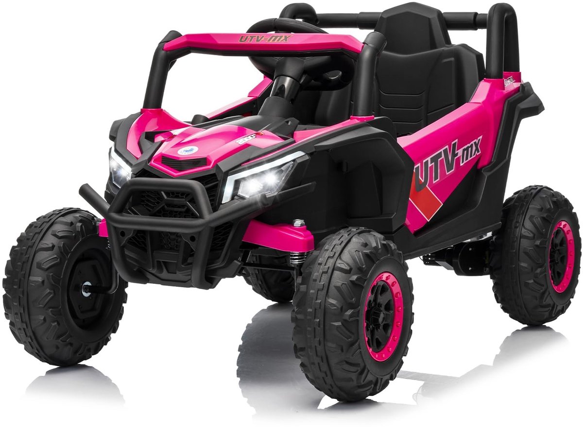 Danky Kinderquad - Elektrisch voertuig 12V - Afstandsbediening - LED-koplampen - USB & muziek - Vanaf 3 jaar - Magenta