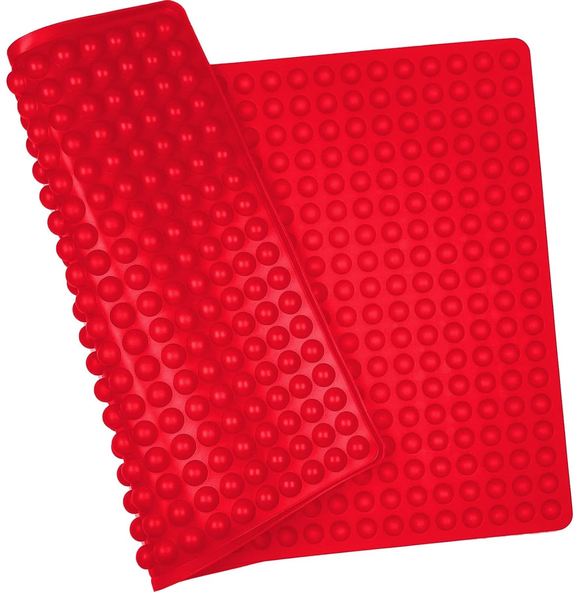 LISM-Siliconen bakmat (1,2 cm) mini halfronde siliconen mat Geschikt voor hondenkoekjes, herbruikbare ovenmat, hittebestendig en voedselveilig, BPA-vrij (rood).