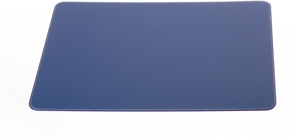 Omgoods - Set van 4 Recycled Leather Placemats en Coasters - Blauw