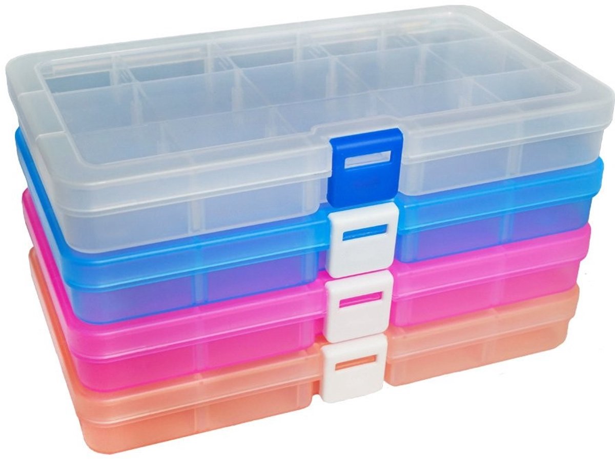 Omgoods - Plastic Storage Box - 15 Compartimenten in 4 Kleuren