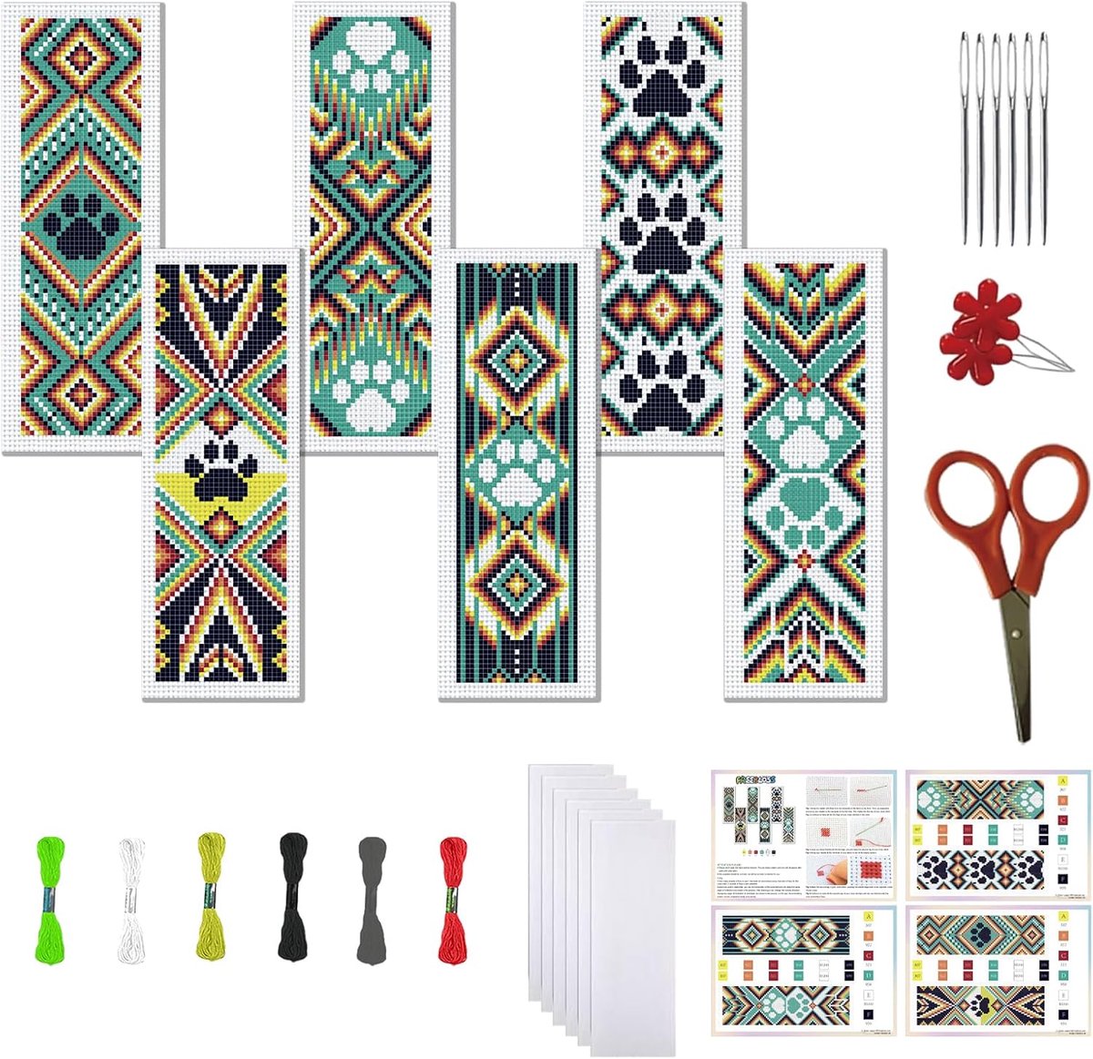 6 Set Kruissteek Bladwijzer Kit 11Ct Diy Kruissteek Kits Poot Patroon