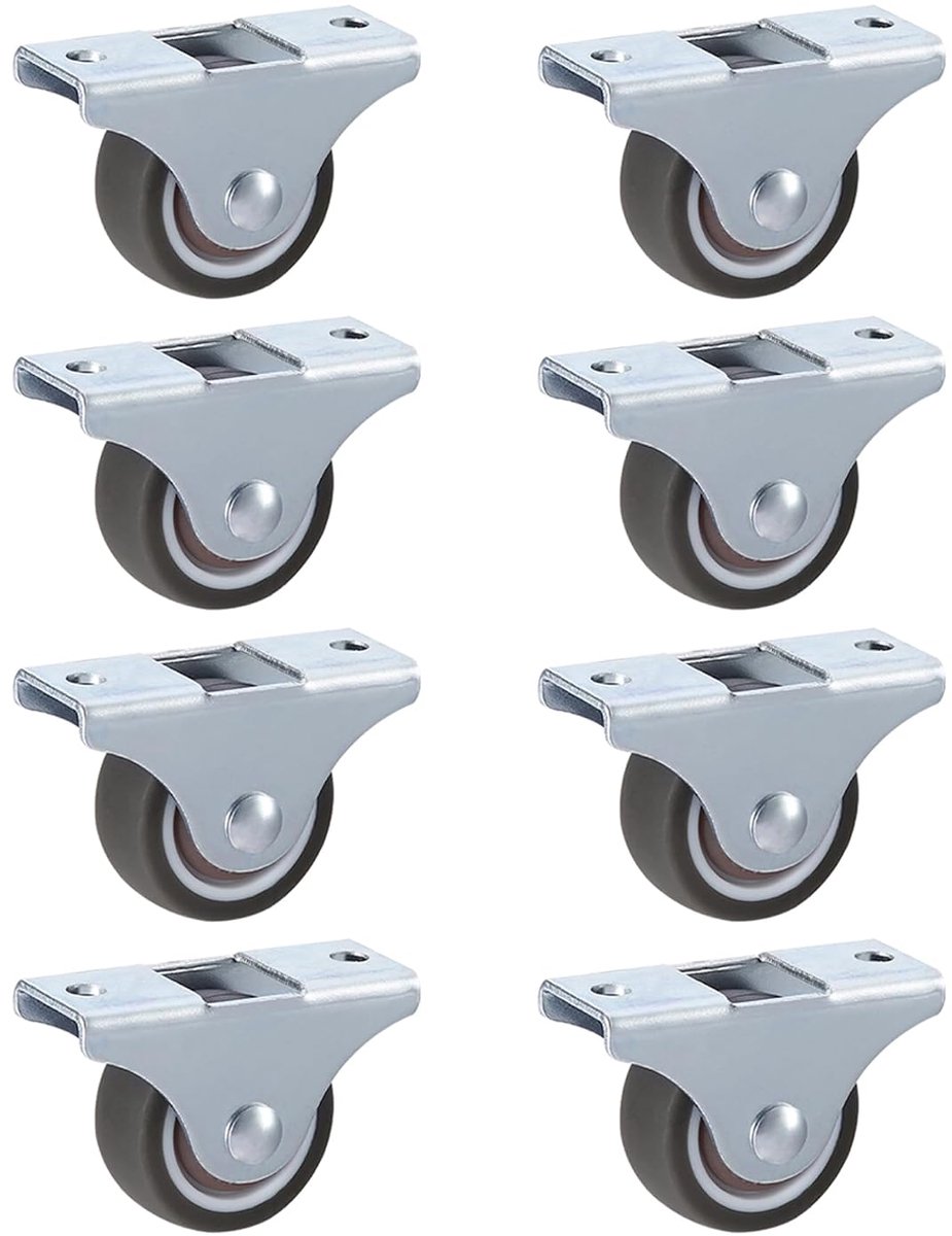 Stille Tpr Wielen Ø 32 x 13 mm met Plaatbevestiging Rubber Wielen