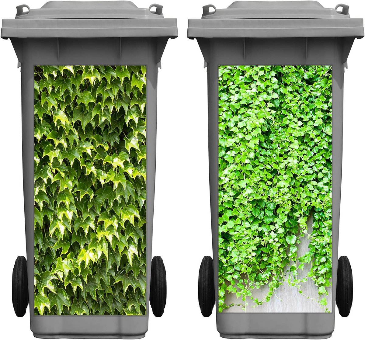 2 vellen klimopbladeren Wheelie Bin sticker lijm klimop blad