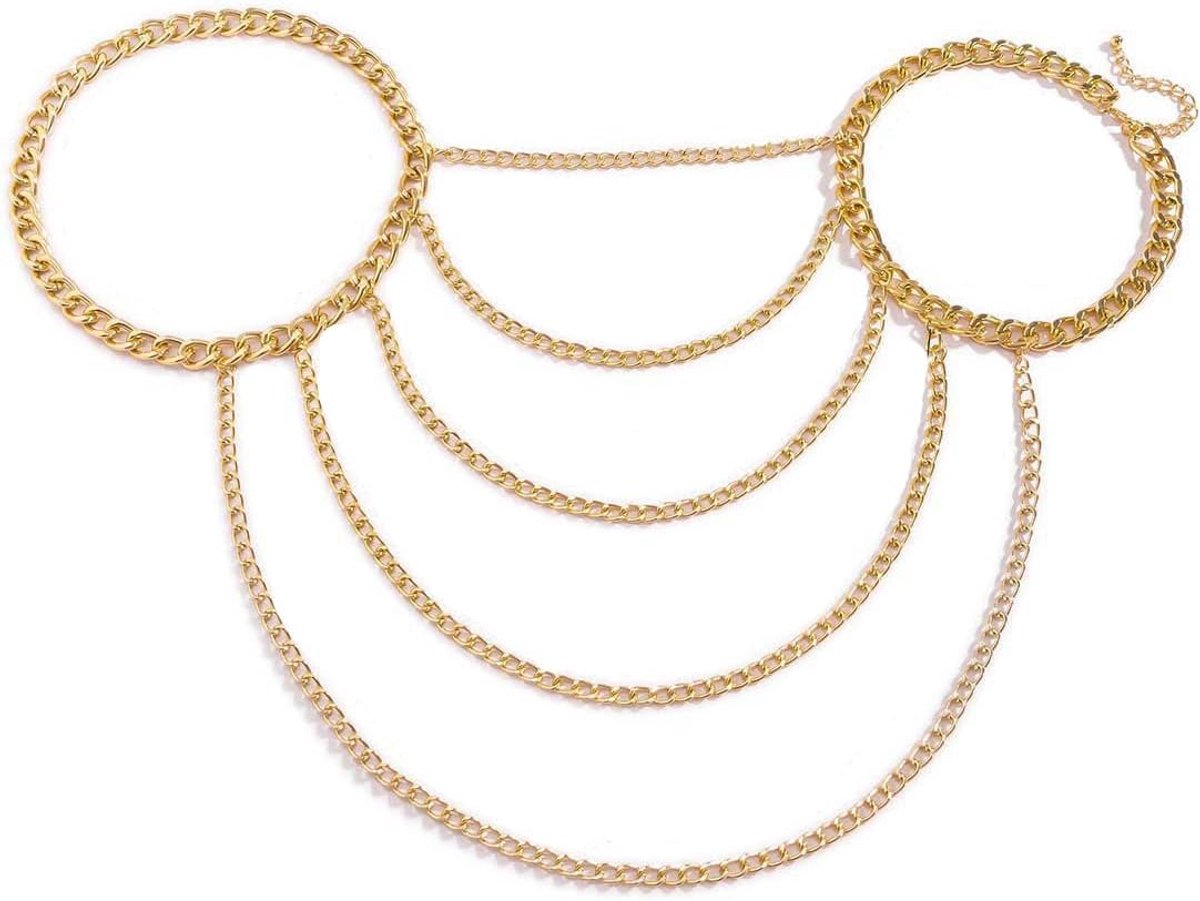 Metalen kwast, schouderketting, lichaamsketting, beha, sexy, bikini