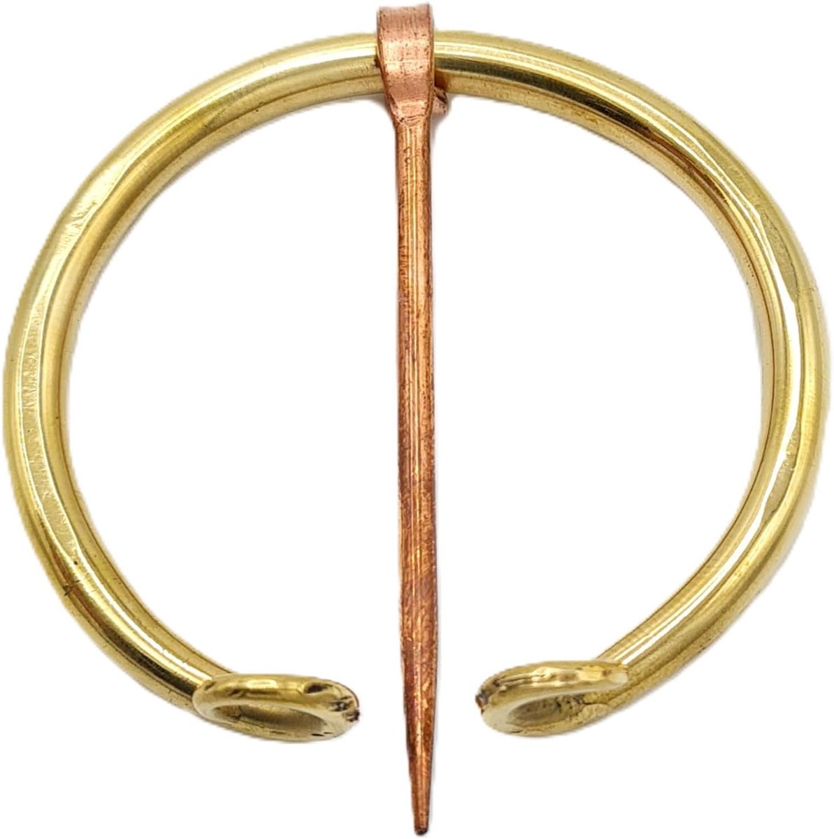 broche messing ring rode koperen naald handgemaakte Viking Fibel Larp