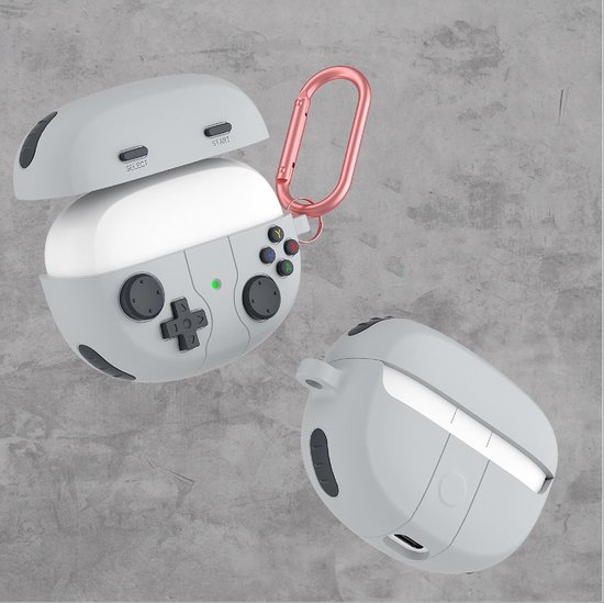 Beschermhoes compatibel met Bose Ultra Open oordopjes, schattige grappige cartoon, TPU, siliconen, beschermhoes met haak, sleutelhanger, beschermhoes voor jongens, meisjes, heren, dames, zwart — afbeelding 2