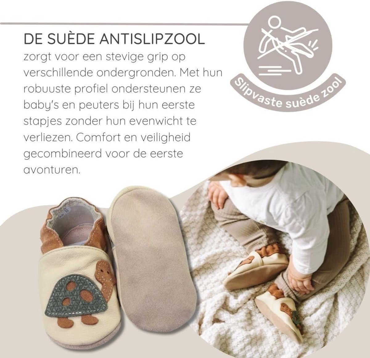 Kruipschoenen voor jongens en meisjes in verschillende designs