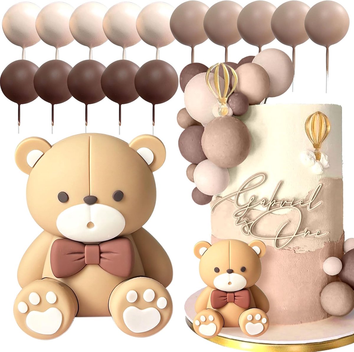 Teddybeer taartdecoratie doop jongen taartdecoratie meisje jaar