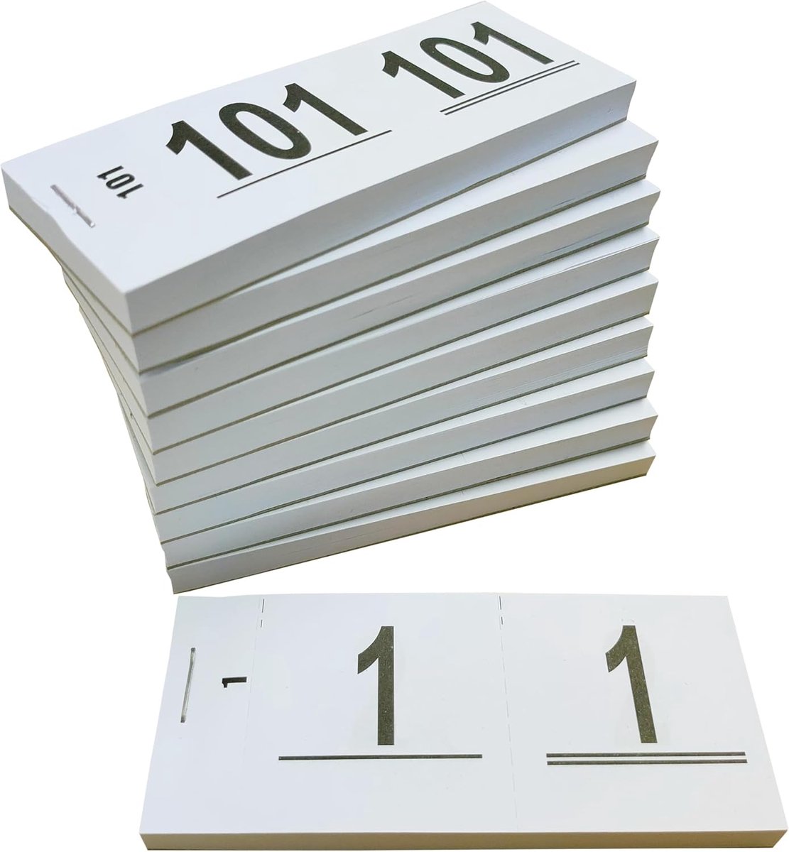 1-1000 - Nummerblocks - Afscheurbare Lootjes wit - DULA