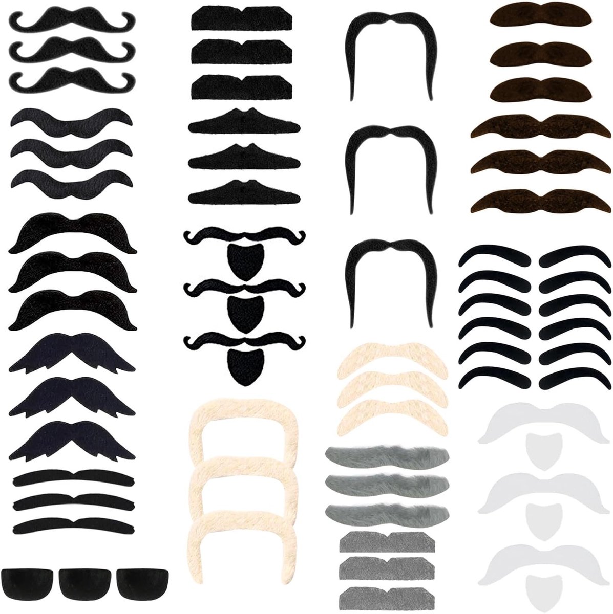snor 66 stuks nep baard stok op snor zelfklevende realistische snorren kit voor verjaardagsfeestje nieuwigheid fancy Mexicaanse prestaties kostuum decoraties maskerade foto rekwisieten