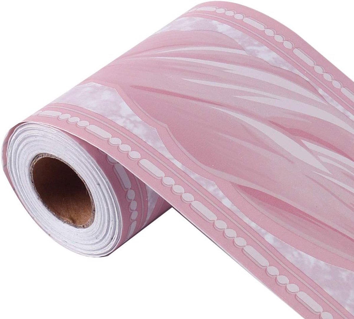 sourcing map Behang, wandrand, PVC, zelfklevend, voor keuken, badkamer, slaapkamer, wanddecoratie, papier, 10 x 10 m, roze, golfpatroon