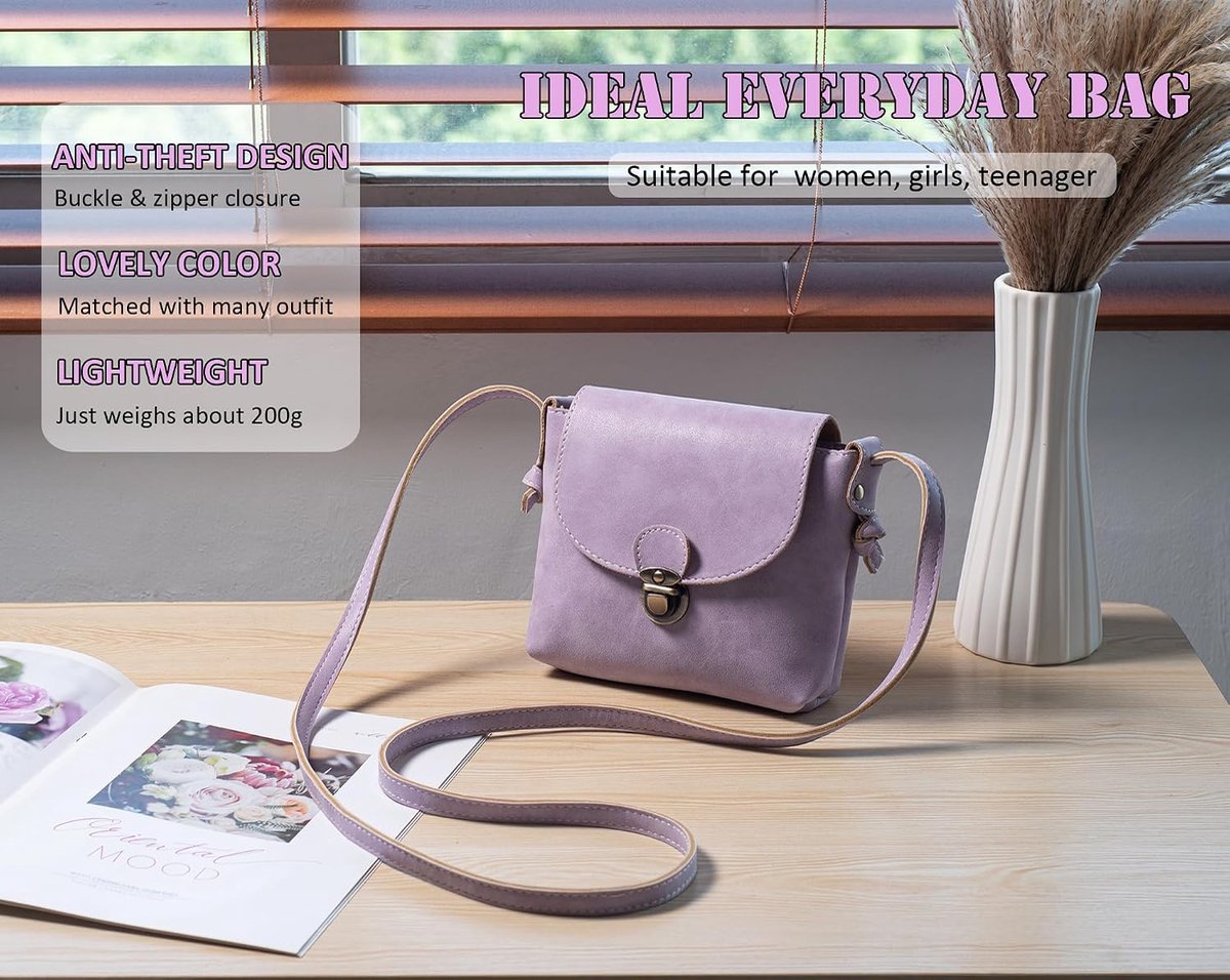 crossbodytas voor dames met anti-diefstalvergrendeling PU-leer Vintage dames handtassen Crossbody-telefoontas Reistas kleine zijtas