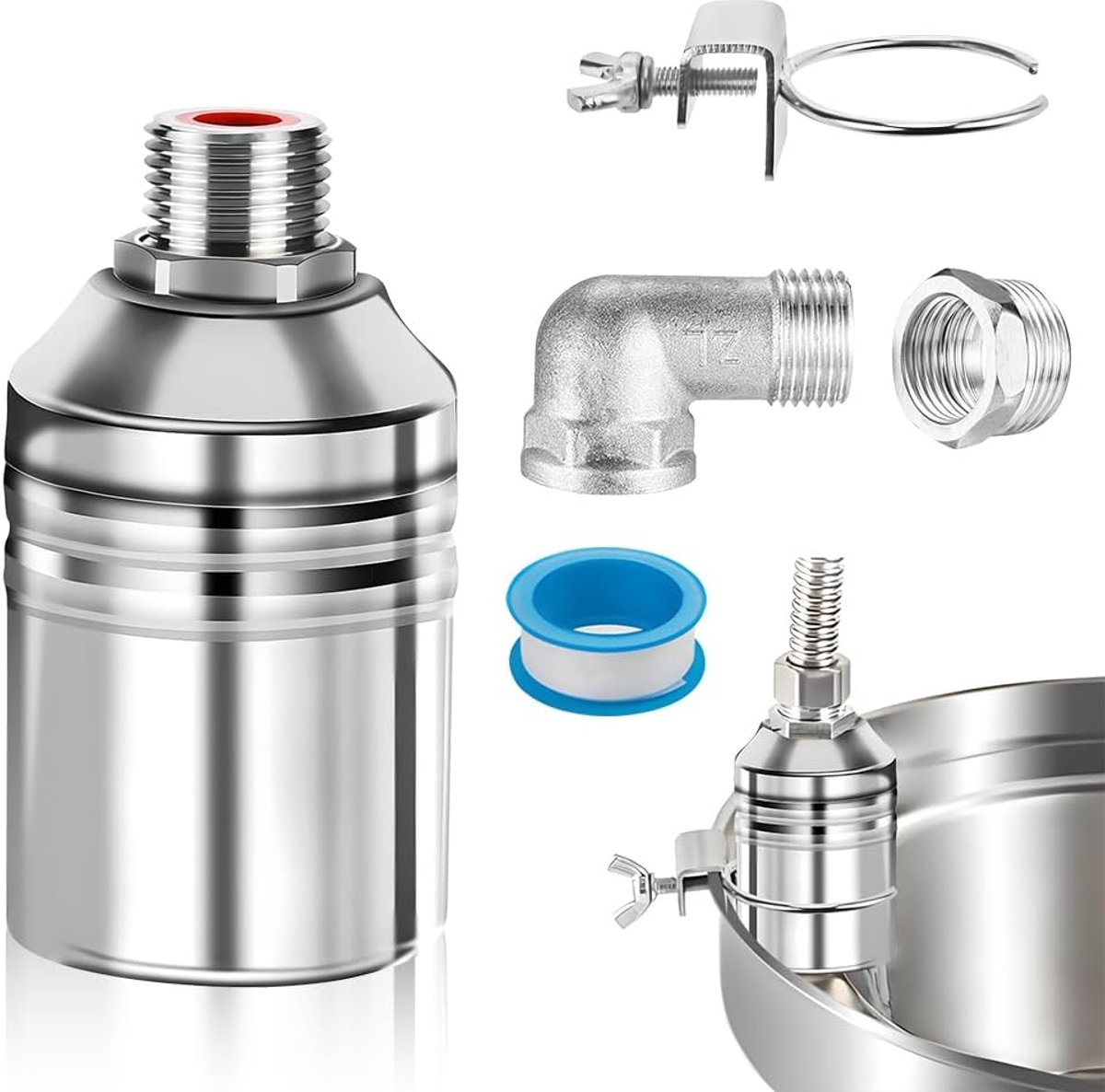 Vlotterventiel voor waterreservoir, zwembad, automatische