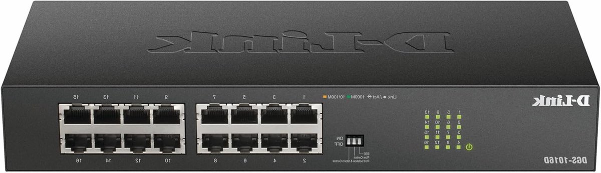 Netwerk Switch - Gigabit Hub - Snel Internet - Stil Zonder Ventilator - 16 Poorten - Zwart