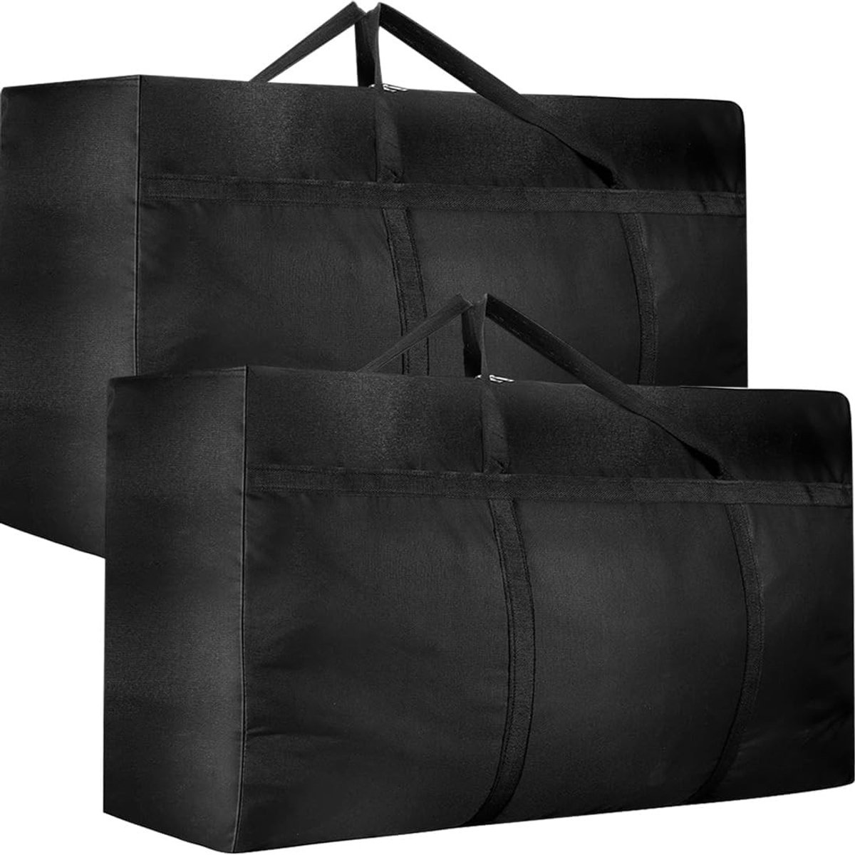 Extra grote opbergzakken 2-pack, 120 liter, waterdichte en stevige verhuiszakken met ritsen, ideaal voor kleding, dekens en kussens